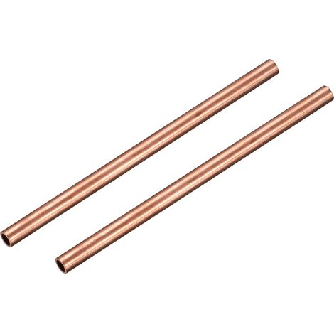 Copper Tube, 8mm OD 1mm Wall Thickness 150mm Length Round Pipe Tube for Industry, DIY Projects 2 Pcs (1/5)