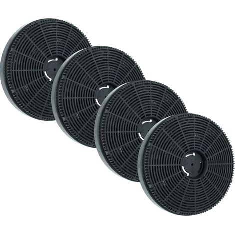 vhbw 4x filtro a carboni attivi compatibile con Klarstein Limelight 10041133, 10041227, 10041228 cappe aspiranti - 16 cm