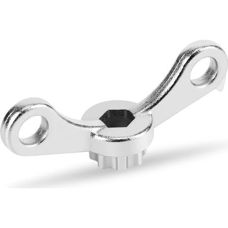 Herramienta 2 en 1 para desmontar bielas de pedalier con extractor integrado y llave hexagonal de 8 mm para una instalación y extracción rápidas. (1/5)