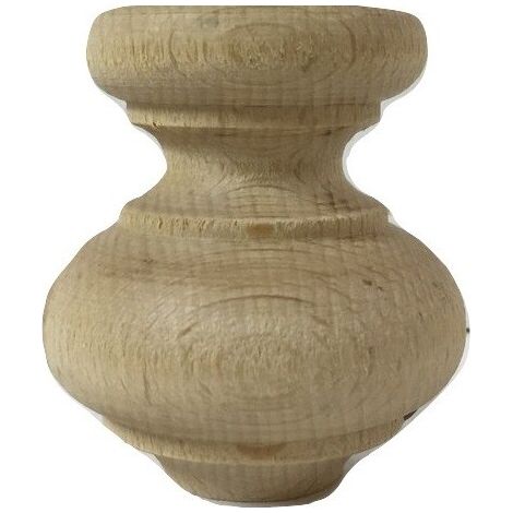 Piede in legno di faggio grezzo per mobili ø 53 x h 62 mm - cod 50010