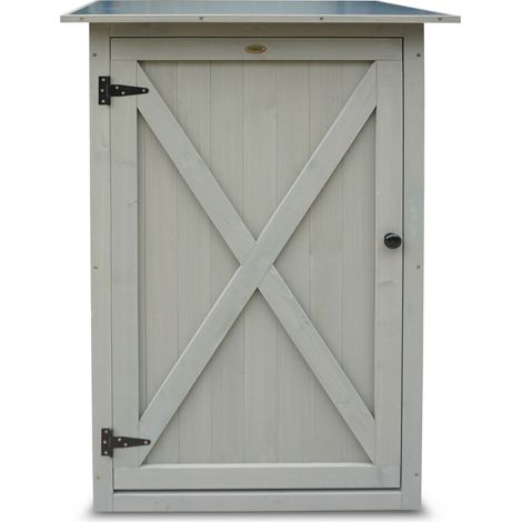 HABAU Gartenschrank ""Benno"" aus Holz, Grau, 76 x 56 x 117 cm