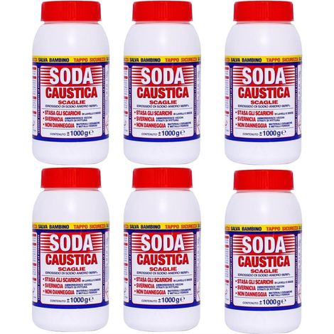 MARTEN SODA CAUSTICA SET 6 PZ X 1KG A SCAGLIE PERCARBONATO DI SODIO STASA SCARICHI SVERNICIA NON DANNEGGIA (1/2)