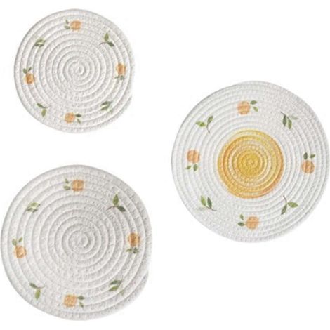 Sets de table ronds tissés antidérapants pour salle à manger B-- (1/5)
