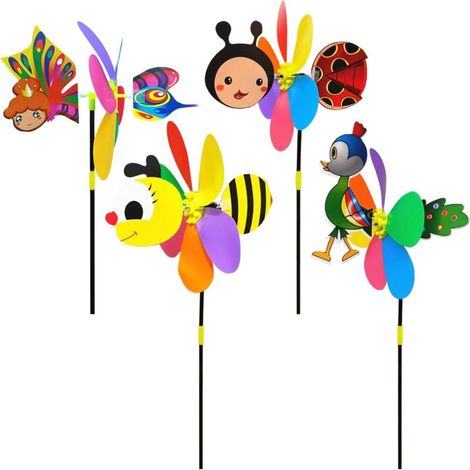 Piezas Hilanderos Viento 21x10 Pulgadas Abeja, Mariquita, Pavo Real, Ángel (Animales Lindos) (1/5)