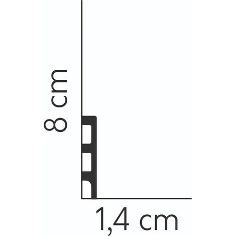 PROVISTON Sockelleiste Kunststoff Polystyrol 14 x 80 x 2000 mm Weiß Fußleiste mit Kabelkanal Bodenleiste (1/5)