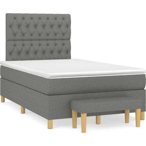 Maison Exclusive - Giroletto a Molle con Materasso Grigio Scuro 120x190cm Tessuto (1/5)
