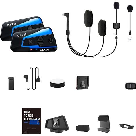 Intercom de moto, Bluetooth 5.0, prend en charge 10 pilotes, Pack double 2PCS (1/2)