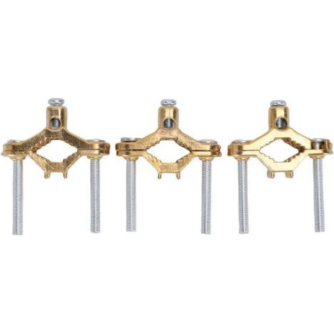 Pair - Lot de 3 colliers de mise à la terre pour tuyau d'eau, en alliage de cuivre haute conductivité, pour tuyaux de 1/2 à 1 pouce et tiges de cuivre (1/5)