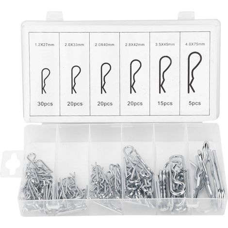 110 pièces R type en acier inoxydable galvanisé, goupille de sécurité ondulée, accessoire d'outil à main (1/5)