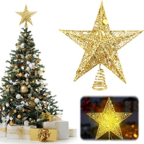 Étoile Dorée pour Sapin de Noël - Décoration et Topper d'Arbre de Noël - Cimier de Sapin (1/5)