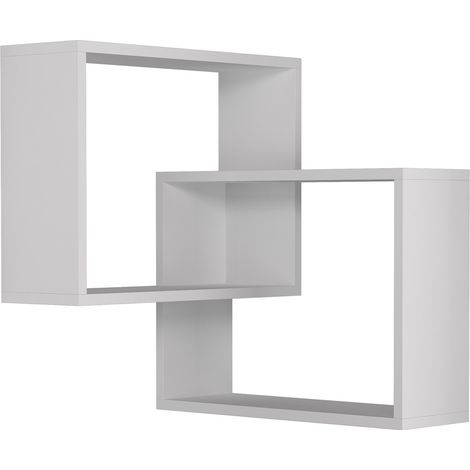 Set di 2 mensole angolari in legno "Ring" - 68 x 60 x 68 cm - Bianco (1/3)