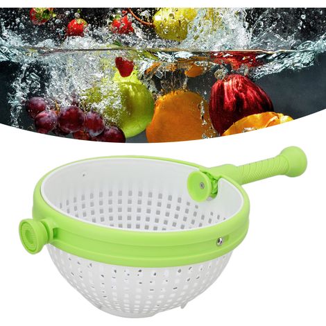Rotateur à salade, filtre à laver simple pour salade de fruits, panier égouttoir rotatif pour légumes de cuisine, machine à laver les légumes compacte et pliable (1/5)