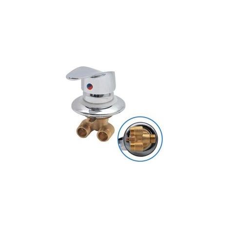 Mitigeur Cabine de Douche Robinet de douche en laiton Inverseur de sortie Robinet mitigeur de douche chromé Connecteur G1/2" Mitigeur d'eau froide et chaude de douche pour salle (1/5)