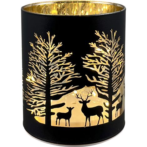 TrendLine LED Windlicht Weihnachten Ø 10 x 12 cm warmweiß Windlicht