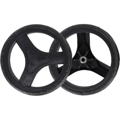 Lot de 2 roues de rechange en caoutchouc et plastique de grand diamètre pour chariot de courses et accessoires de chariot, roulement lisse (1/5)