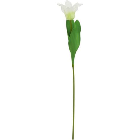The Natural Garden Collection Parrot Tulip - Artificial Flower (Single Stem) - Plastic - L9 x W9 x H67 cm - White