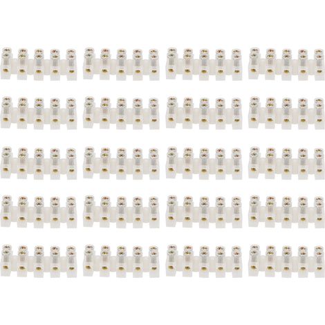 Lot de 20 connecteurs fil traversant ignifuges 10A, bornes de jonction 5 entrées/sorties pour fournitures industrielles. (1/5)
