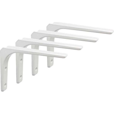 Equerre Etagere Murale Charge Lourde, Fixation Flottante Support pour Salon Chambre Cuisine, Support Etagère Murale en Métal, 200 x 200 mm 4 Pcs (1/5)