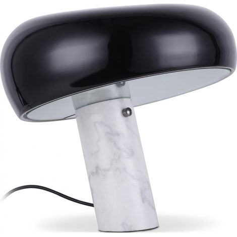 Lampada da scrivania Spuing - marmo/acciaio/vetro opalino Nero