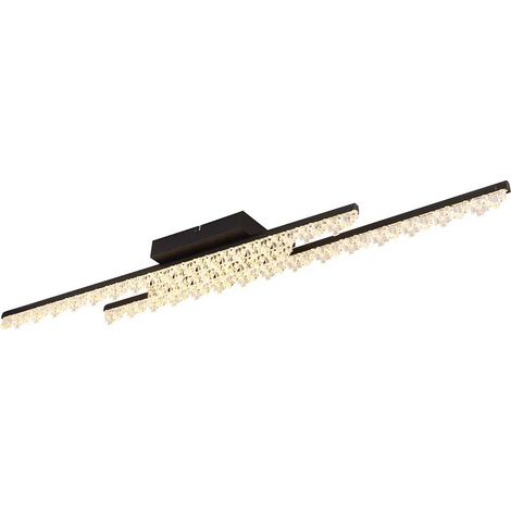 Deckenleuchte Deckenlampe Wohnzimmerlampe Metall schwarz LED Acrylkristalle L 102 cm (1/5)