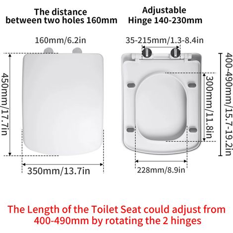 Abattant de toilette carré en forme de O (ouverture en un clic), fermeture lente et silencieuse, épais et durable, convient aux adultes et aux enfants, accessoires de salle de bain universels (1/5)