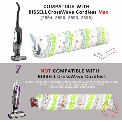 Das Ersatzbürsten- und Filterset 2554A ist kompatibel mit den All-in-One-Staubsaugern Bissell CrossWave Wireless Max 2554A, 2590, 2593 und 2596. (1/4)