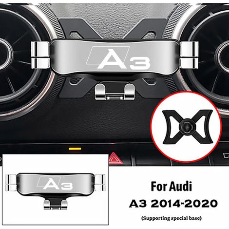 Support magnétique pour voiture compatible avec Audi A3 S3 8V 2014-2020, fixation par clip sur grille d'aération, support de navigation par gravité. (1/5)