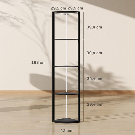 Lampadaire LED, intensité variable sur 5 niveaux, avec étagère, changement de couleur RGB, télécommande (1/5)