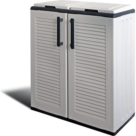 Mülltrennsystem 2 Fächer grau 68x37x90 h (1/2)