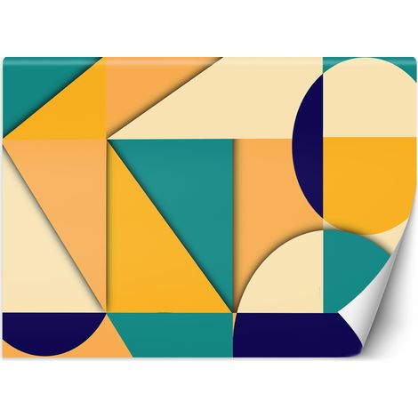 Fototapete Geometrische Abstrakt Gelb Türkis 100x70 cm (1/5)