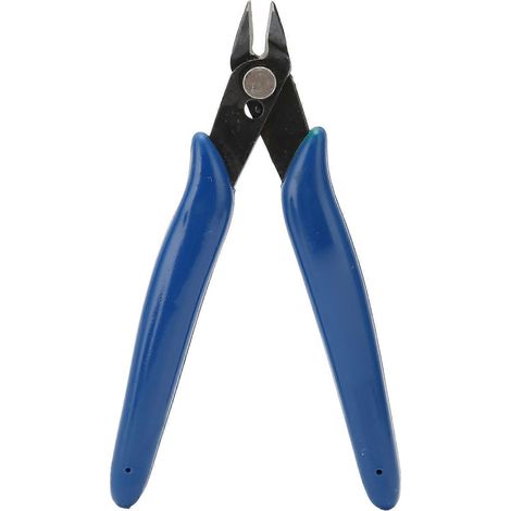 Pince à sertir diagonale électronique avec poignée en caoutchouc bleu antidérapante pour la fabrication de bijoux DIY (1/5)