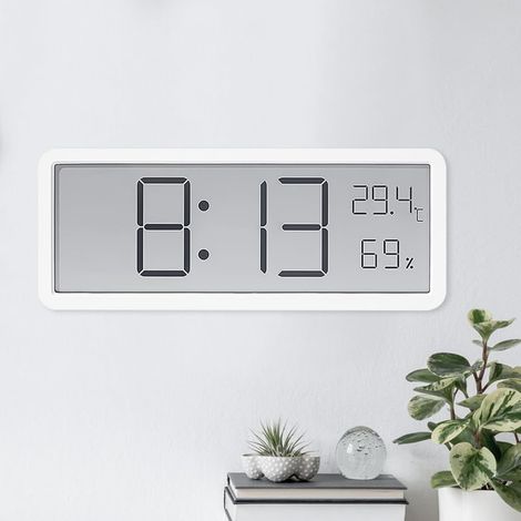 Horloge Numérique Murale Design Moderne, Lcd Grande Chiffre Horloge De Bureau Digitale Avec Température Et Humidité De L'air Affichage12/24heures,Horlogemuraledigitale Pour La Cuisine,Le Salon (1/5)