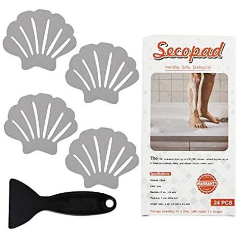 Lot de 24 Autocollants antidérapants pour Baignoire, Baignoire, Douche - Gris (1/4)