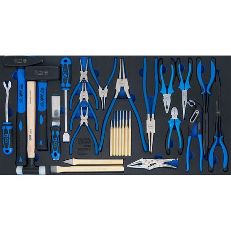 Insert de servante d’atelier XL : jeu de marteaux, pinces et burins 28 pcs. (1/4)