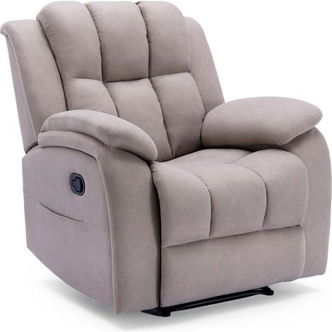 BROOKLINE FABRIC RECLINER GAMING CINEMA LOUNGE SOFA CHAIR PUMIC