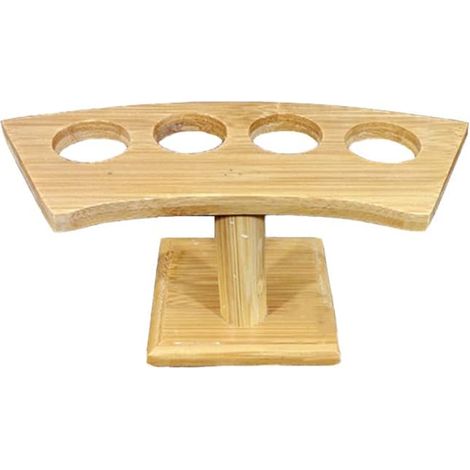 Bamboo food display stand with 4 holes for ice cream or sushi cones, for kitchen or dining room decoration (1/5)