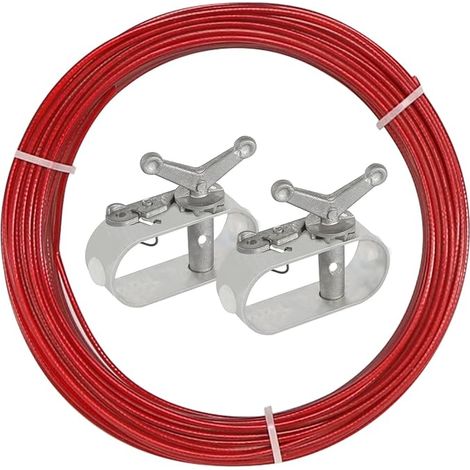 Tendeurs de bâche de piscine, Longueur 2 mm 30 m avec 2 sandows pour corde de bâche de piscine, Câble de tension pour fixer les bâches de piscine hors-sol en hiver (1/5)
