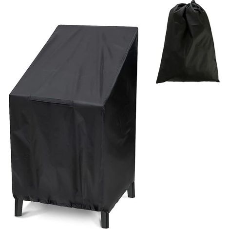 Housse chaise exterieur,Housse de protection pour chaise de jardin, tissu Oxford 210D, housse de protection pour meubles de jardin, 65 x 65 x 120 cm, pour chaises empilables, chaises de balcon (1/4)