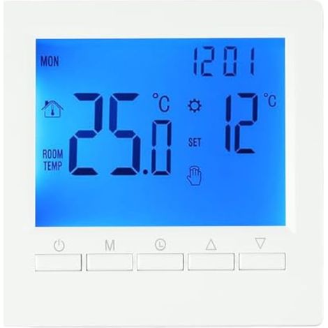 Thermostat de chauffage, thermostat de chauffage numérique, thermostat intelligent, écran LCD, thermostat de chauffage électrique, pour la maison, le bureau, l'hôtel (1/5)