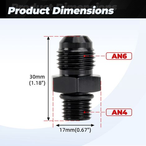 Adaptateur de connecteur de refroidissement d'huile ORB AN3 AN4 AN6 AN8 AN10 AN12 AN16 AN20 - -AN6-AN4 (1/3)
