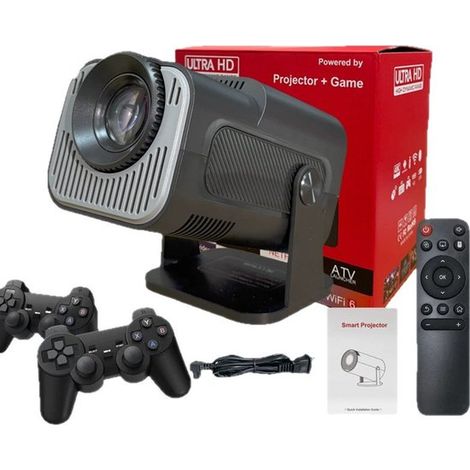Proyector mini HY520 con Bluetooth 5.0 y WiFi 6，Proyección de 30 a 150 pulgadas，proyector portátil HD 720P con corrección trapezoidal automática (1/3)