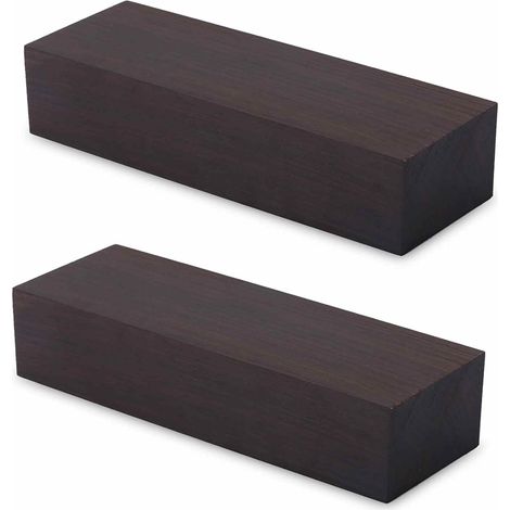 Blocs de bois d'ébène 12x4x2.5cm, 2 pièces, ébauches de bois pour sculpter, tourner les poignées d'instruments de musique (1/5)