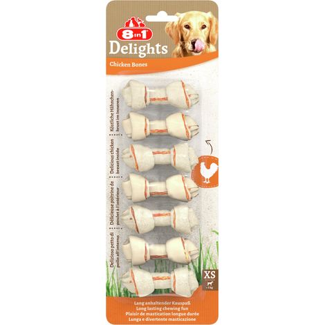 8in1 Kauknochen Delights Chicken XS Leckerli Kausnack Hundefutter (1/2)