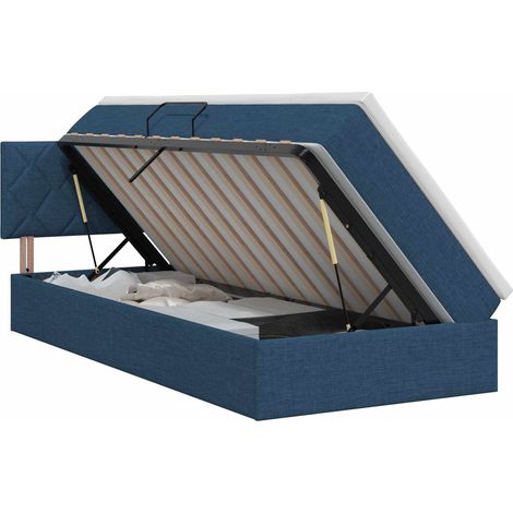 Maison Exclusive - Letto con contenitore e materasso Blu 90 x 200 cm Velluto (1/5)