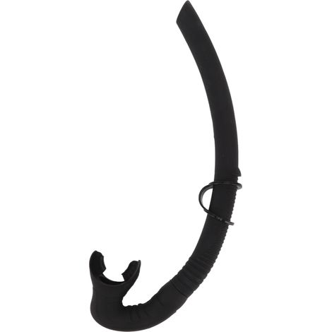 Tuba de plongée flexible embout buccal souple en silicone pour apnée chasse sous-marine natation masque noir (1/5)