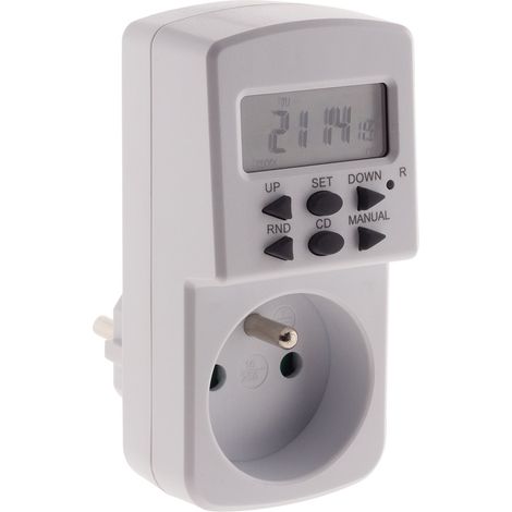 Otio – Mini programmateur hebdomadaire digital – 10 cycles marche/arrêt – Programmation à la minute près – Déclenchement aléatoire