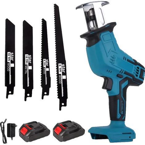 Scie alternative, vitesse variable, design ergonomique, Avec 2 batteries (1/2)