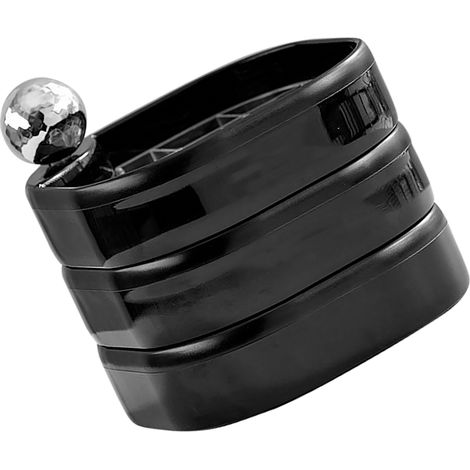 Boîte à bijoux rotative, multicouche, résistante à l'oxydation, élégante, rotative, pour bracelets, boucles d'oreilles, idéale pour les voyages, noire (1/5)