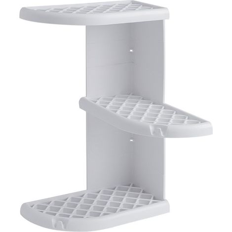 OSCAR Étagère d'angle pour salle de bain 230x375x230 mm, ABS/blanc (1/2)