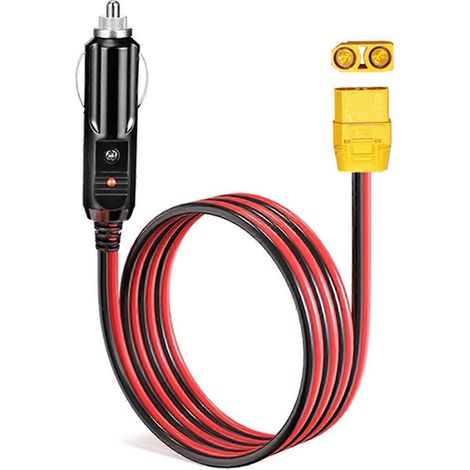 Câble de charge pour allume-cigare avec connecteur femelle XT90 vers prise mâle allume-cigare pour générateur solaire (1/4)
